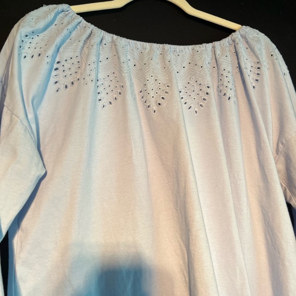 Woman Within 3/4 Sleeve Baby Blue Size 14/16 - Picture 5 of 7